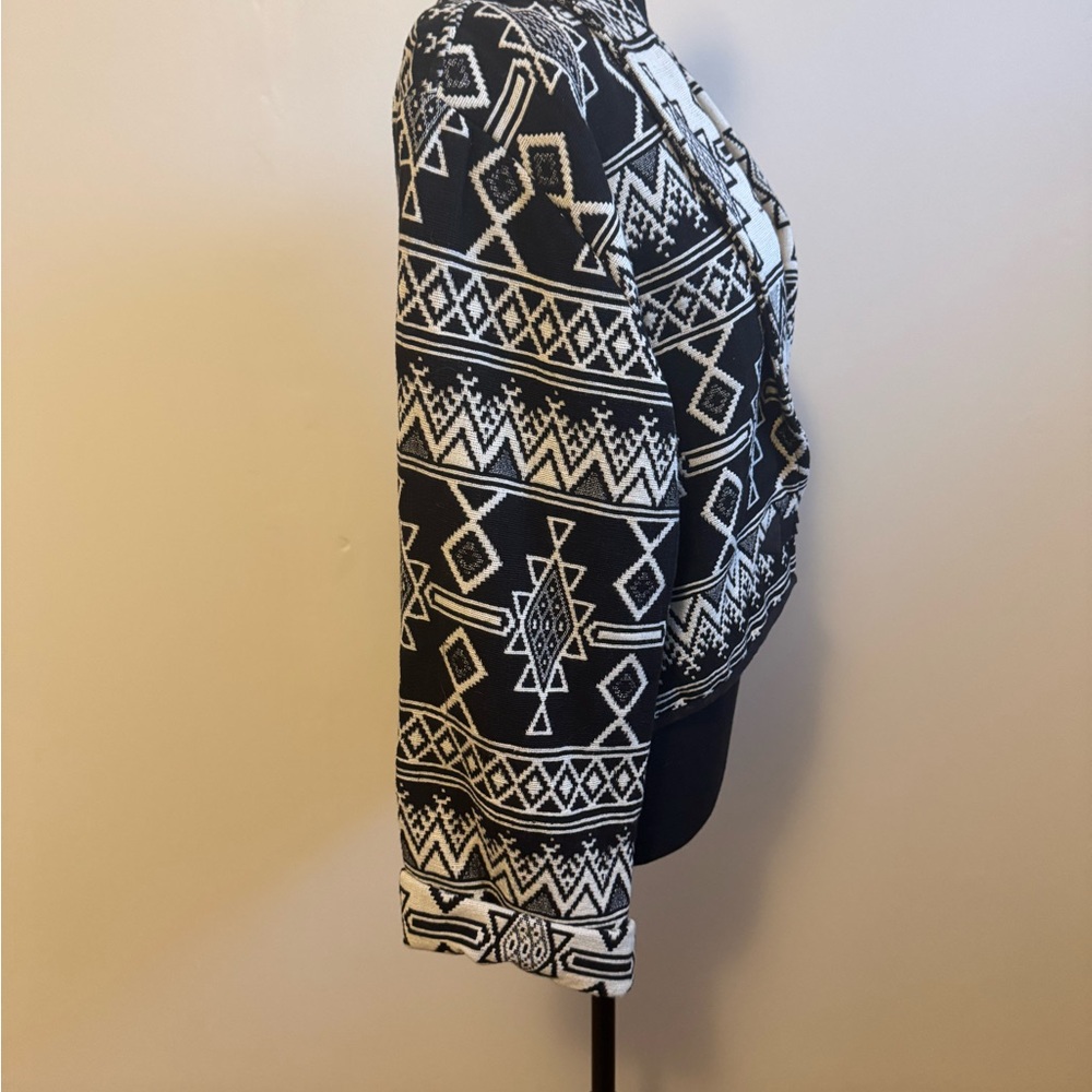 Sz M vintage Flashback southwest cropped black/white tapestry jacket NWOT🐸 - Picture 2 of 8